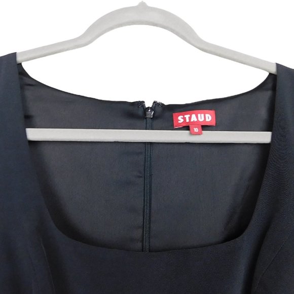 NWT Staud Iris Mini Dress in  Black Women's Size 10 - Picture 3 of 6